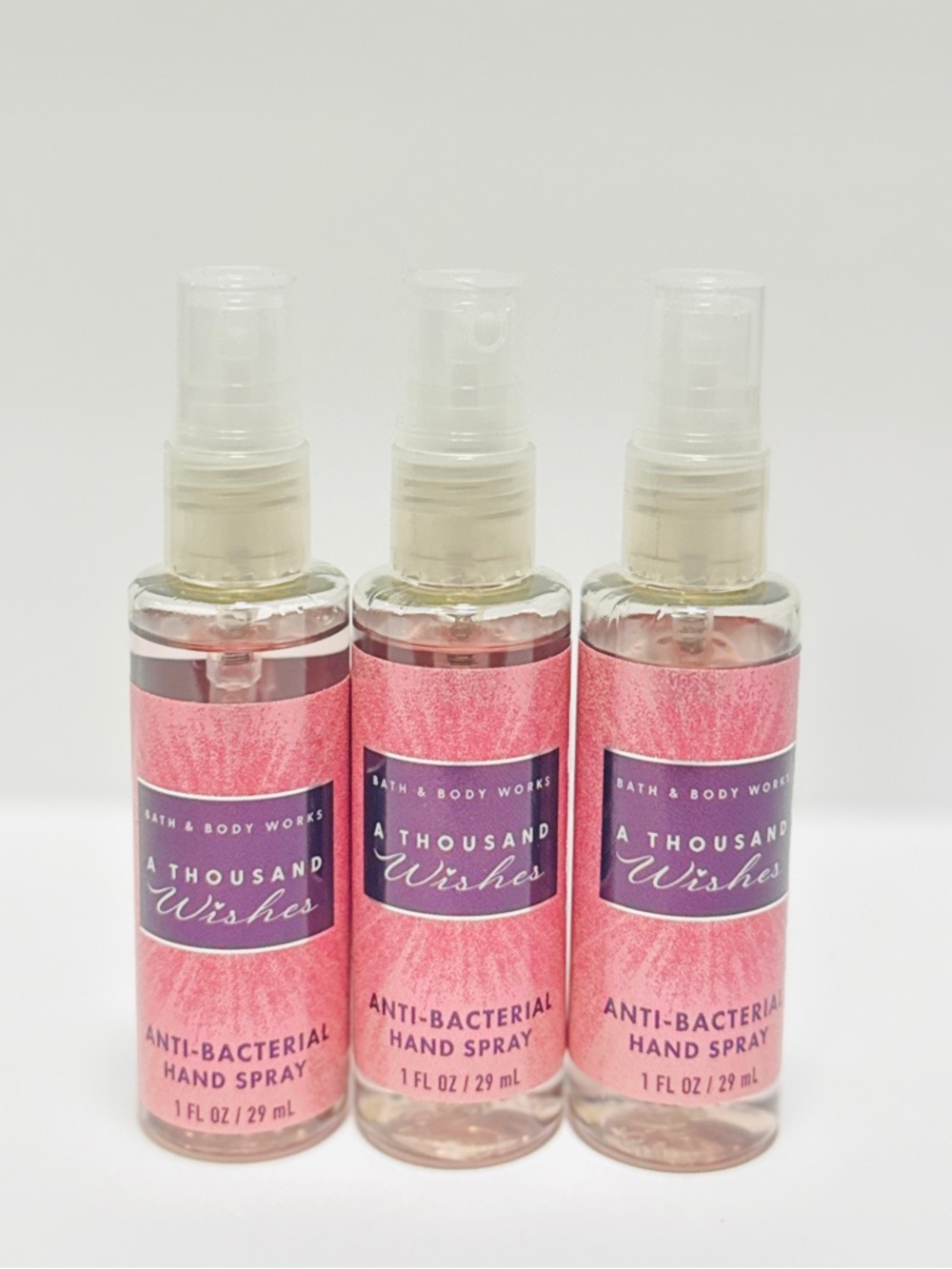 Bath & Body Works A Thousand Wishes Pink Anti-Bacterial Hand Spray Trio